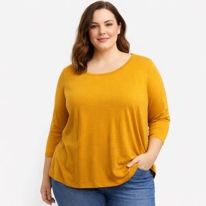 Ruby Rd. Orange Top 1X Soft Comfortable Versatile Classic Basic Casual